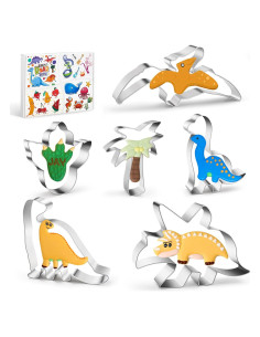 Cortadores de Galletas Dinosaurio WGPG - 6 Piezas Acero Inoxidable
