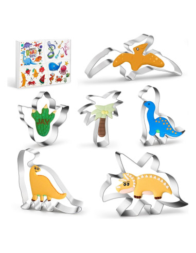 Cortadores de Galletas Dinosaurio WGPG - 6 Piezas Acero Inoxidable