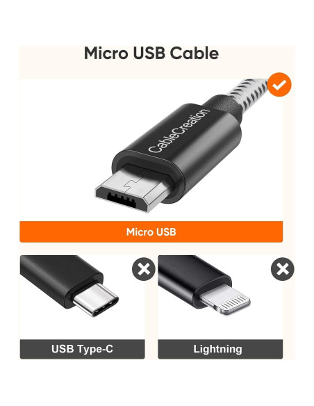 Cable Micro USB Corto 0.15 m CableCreation Carga Rápida Cable Micro USB Corto 0.15 m CableCreation Carga Rápida