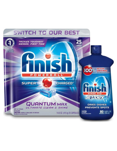 Finish Quantum 25 Tabletas + Enjuague Jet-Dry 250ml