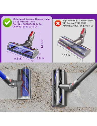 Cabezal de Aspiradora Lemige V8 V11 para Dyson V7 V8 V10 V15