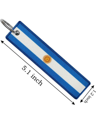 Conjunto de 3 Llaveros de Bandera de Argentina JAVD 13x3cm