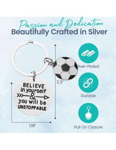 Llave Motivacional de Fútbol con Mensaje Inspirador