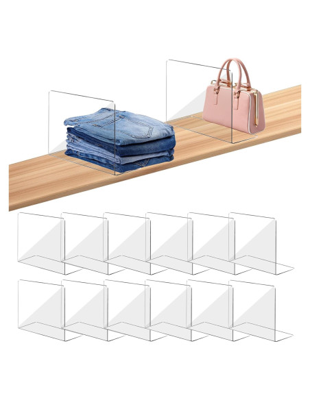 Divisores de Estante Acrílico OKPOW 12 Piezas 25.4x30.5cm Divisores de Estante Acrílico OKPOW 12 Piezas 25.4x30.5cm