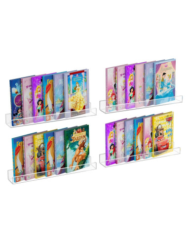 Estante Flotante Acrílico NIUBEE 61x9.4 cm - Juego de 4