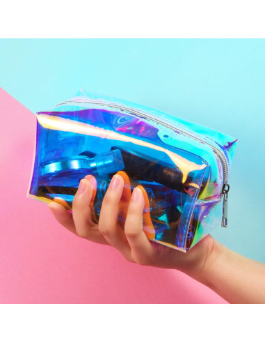Bolsa de Maquillaje Holográfica Boao 2 Pcs Impermeable 20x15 cm