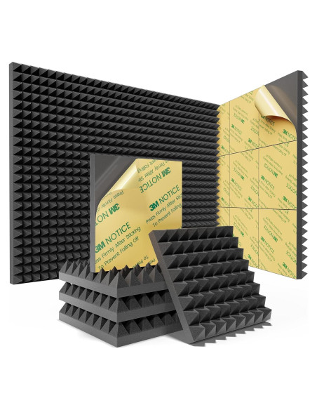 Paneles Acústicos Sonicism 12 Piezas 30.48x30.48cm Negro Paneles Acústicos Sonicism 12 Piezas 30.48x30.48cm Negro