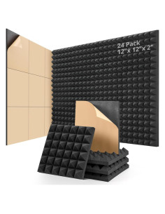 Paneles Acústicos Kuchoow Autoadhesivos 24 Piezas 30.48 cm
