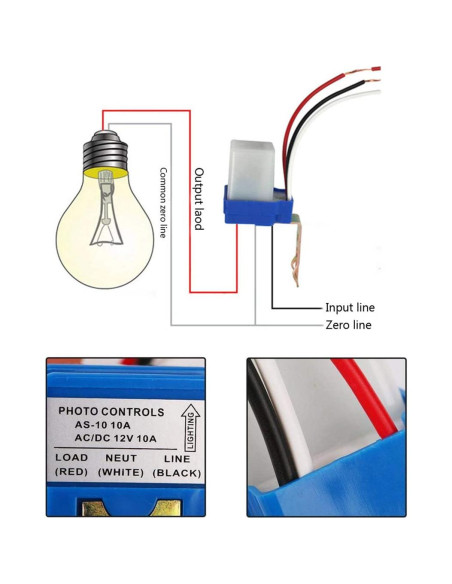 Interruptor Sensor de Luz Ximimark 12V 10A 3 Pcs Interruptor Sensor de Luz Ximimark 12V 10A 3 Pcs