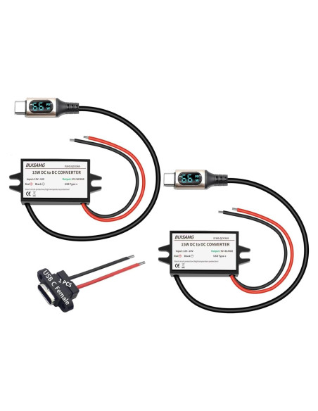 Convertidor DC-DC 12V/24V a 5V Kabeino 2-Pack USB-C Convertidor DC-DC 12V/24V a 5V Kabeino 2-Pack USB-C