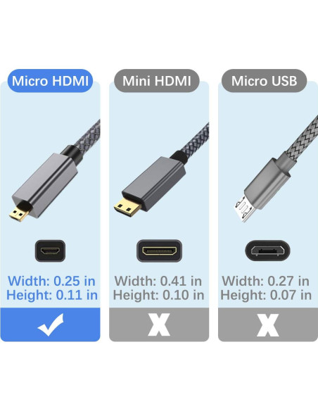 Cable Micro HDMI Elebase 2.0 M 4K 60Hz Compatible con Dispositivos Cable Micro HDMI Elebase 2.0 M 4K 60Hz Compatible con Dispositivos