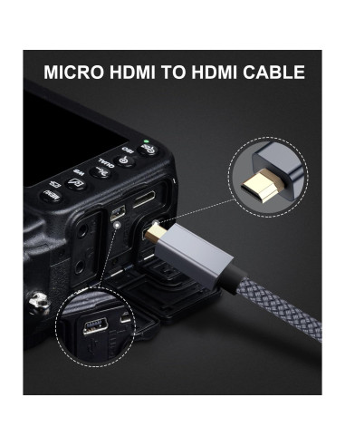 Cable Micro HDMI Elebase 2.0 M 4K 60Hz Compatible con Dispositivos