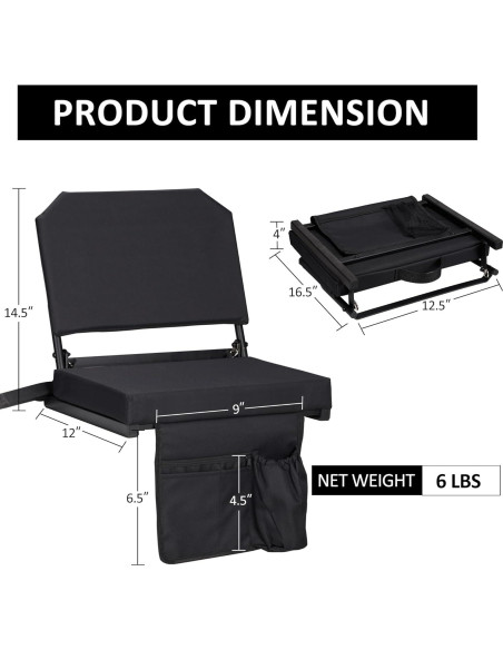 Asiento de Estadio Dragosum Plegable con Respaldo Ajustable Asiento de Estadio Dragosum Plegable con Respaldo Ajustable