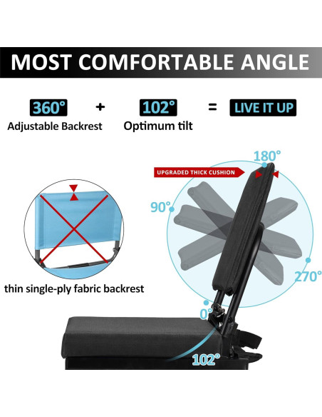 Asiento de Estadio Dragosum Plegable con Respaldo Ajustable Asiento de Estadio Dragosum Plegable con Respaldo Ajustable