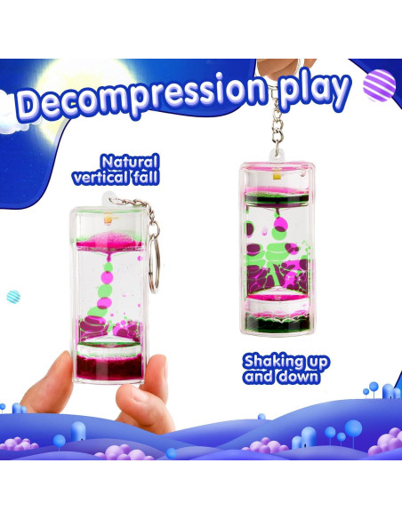 Juego de 4 llaveros de burbujas de movimiento OCTTN Juego de 4 llaveros de burbujas de movimiento OCTTN