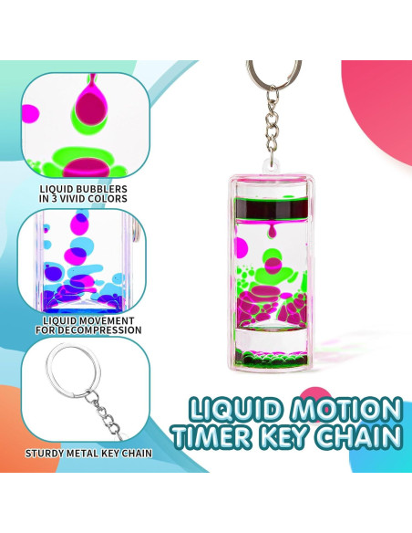 Juego de 4 llaveros de burbujas de movimiento OCTTN Juego de 4 llaveros de burbujas de movimiento OCTTN