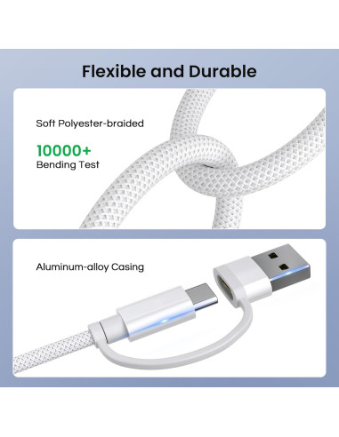 Cable de Carga 4 en 1 Basesailor USB-C 2M 60W para iPhone