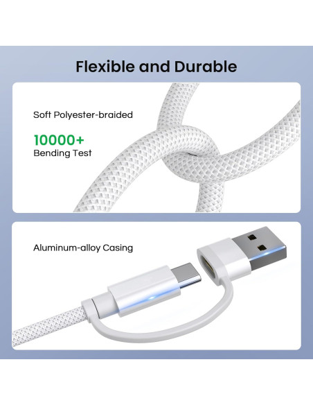 Cable de Carga 4 en 1 Basesailor USB-C 2M 60W para iPhone Cable de Carga 4 en 1 Basesailor USB-C 2M 60W para iPhone
