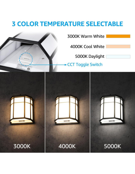 Aplique LED Exterior LEONLITE 15W 3CCT Dusk to Dawn Aluminio Aplique LED Exterior LEONLITE 15W 3CCT Dusk to Dawn Aluminio