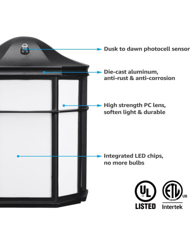 Aplique LED Exterior LEONLITE 15W 3CCT Dusk to Dawn Aluminio