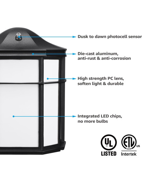Aplique LED Exterior LEONLITE 15W 3CCT Dusk to Dawn Aluminio Aplique LED Exterior LEONLITE 15W 3CCT Dusk to Dawn Aluminio