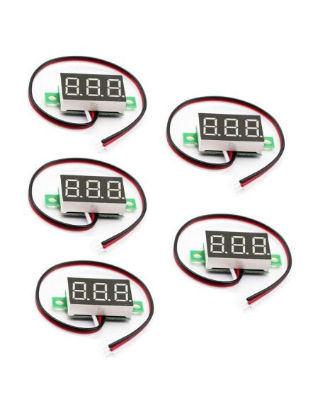 Medidor de Voltaje Digital LED 0.36" DUTTY 4-30V 5pcs Medidor de Voltaje Digital LED 0.36" DUTTY 4-30V 5pcs