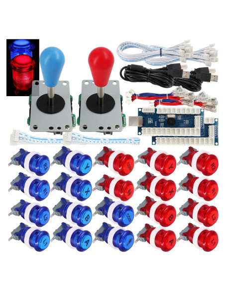 Kit Arcade DIY 2 Jugadores SJ@JX con Joystick y Botones LED Kit Arcade DIY 2 Jugadores SJ@JX con Joystick y Botones LED