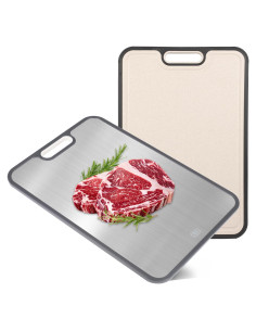 Tabla de Cortar de Titanio GR2 Doble Cara Antideslizante 38x26cm