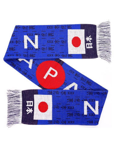 Bufanda de Fútbol Japón Euroscarves 145x18 cm Doble Cara