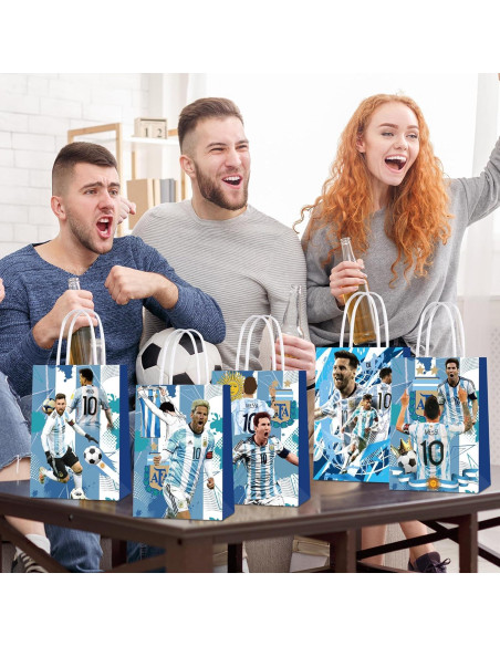 24 Bolsas de Regalo de Fiesta Argentina Messi - Papel Kraft 24 Bolsas de Regalo de Fiesta Argentina Messi - Papel Kraft