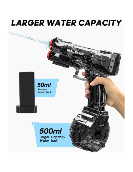 Pistola de Agua Eléctrica YTKIH 500ml IP67 para Niños y Adultos Pistola de Agua Eléctrica YTKIH 500ml IP67 para Niños y Adultos