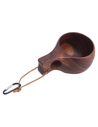 Taza de Campamento de Madera GLOGLOW con Cuerda y Hebilla