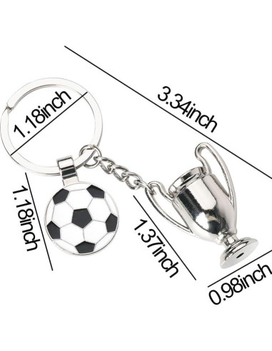 Llaveros de Fútbol YALLNASL con Trofeo y Balón - Regalos para Todos