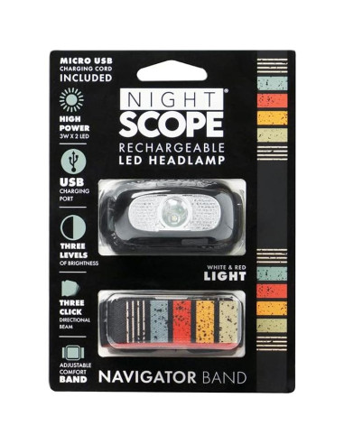 Linterna Frontal LED Recargable Night Scope 3W Resistente al Agua