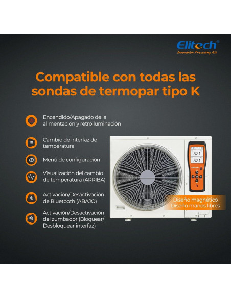 Registrador de Datos de Temperatura Elitech RC-5 + Termopar Doble ICT-220 Registrador de Datos de Temperatura Elitech RC-5 + Termopar Doble ICT-220