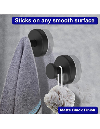 Ganchos de Ventosa Bntuk para Ducha y Baño - 2 Paquete Negro