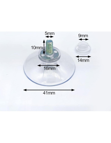 Ventosas de Cristal Transparentes BlingKingdom 6pcs 41mm