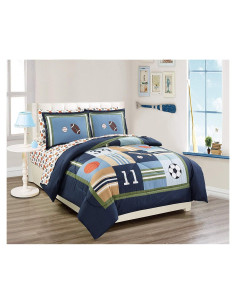 Juego de Ropa de Cama 7 Piezas Hogar Elegante Completo Multicolor