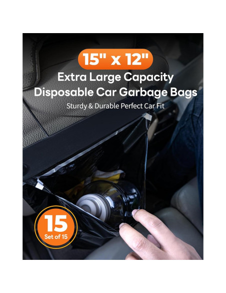 Bolsas de Basura para Auto MUPEAK - Juego de 15, 38x30.5cm Bolsas de Basura para Auto MUPEAK - Juego de 15, 38x30.5cm
