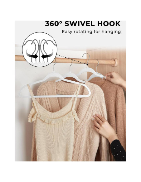 Perchas de Plástico SMARTOR 50 Unidades Resistentes Blancas Perchas de Plástico SMARTOR 50 Unidades Resistentes Blancas