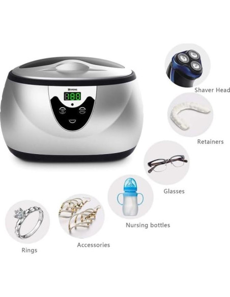 Limpiadora Ultrasónica Ukoke 3800S 600ml Plata con Temporizador Limpiadora Ultrasónica Ukoke 3800S 600ml Plata con Temporizador
