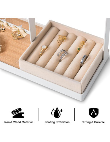 Organizador de Joyería DreamGenius Blanco 4 Niveles con Soporte
