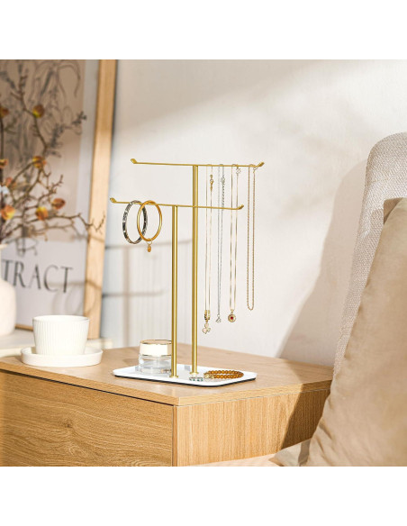 Soporte para Collar pickpiff Dorado - Organizador de Joyería en T Soporte para Collar pickpiff Dorado - Organizador de Joyería en T