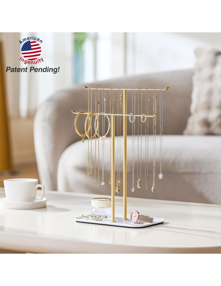 Soporte para Collar pickpiff Dorado - Organizador de Joyería en T Soporte para Collar pickpiff Dorado - Organizador de Joyería en T