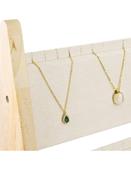 Soporte de Collar MOOCA de Madera 3 Niveles Beige 40x16.3x36.3cm Soporte de Collar MOOCA de Madera 3 Niveles Beige 40x16.3x36.3cm