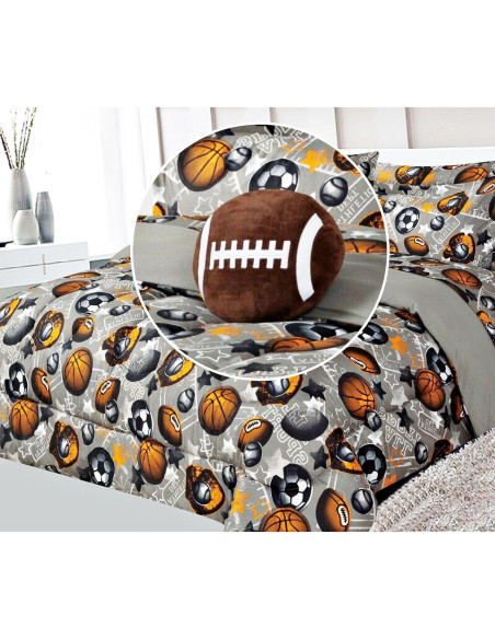 Juego de Ropa de Cama Twin 6 Piezas Genérica Fútbol Juego de Ropa de Cama Twin 6 Piezas Genérica Fútbol