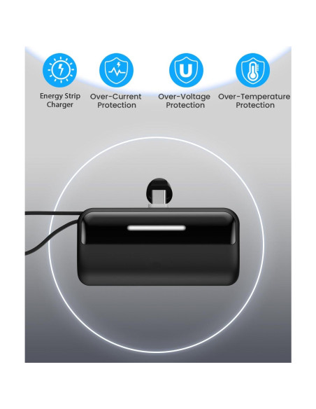 Banco de Carga Portátil 5500mAh Foshan con Cables y Soporte Banco de Carga Portátil 5500mAh Foshan con Cables y Soporte