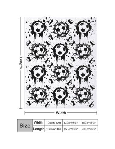 Manta Lanzar de Fútbol EQWQV 127x102 cm Franela Suave