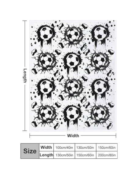 Manta Lanzar de Fútbol EQWQV 127x102 cm Franela Suave Manta Lanzar de Fútbol EQWQV 127x102 cm Franela Suave