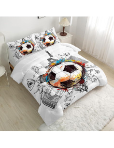 Juego de Edredón Individual Nttopship Fútbol 100% Poliéster 2